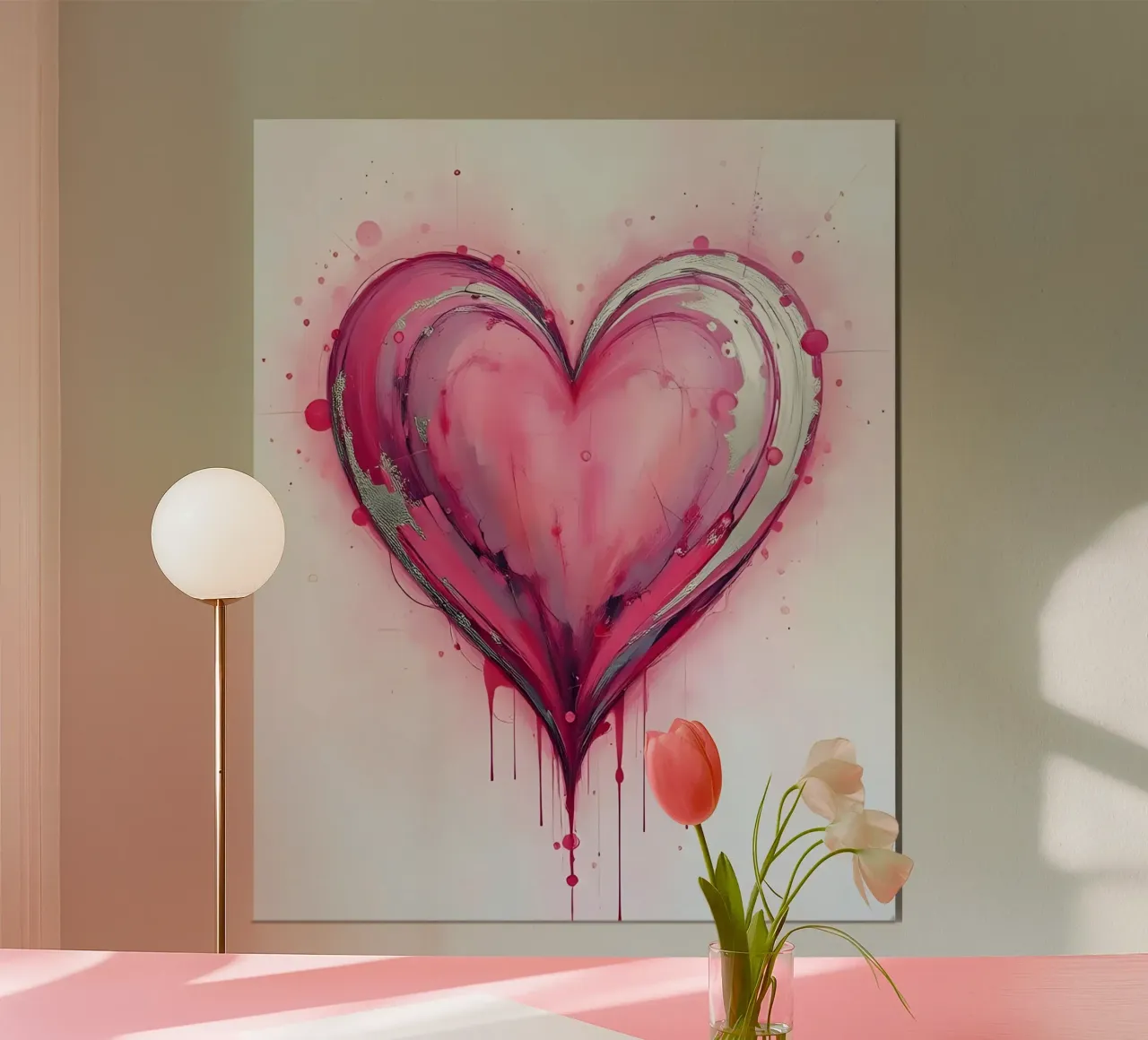 cuore_rosa_argento_4 carta hahnemühle da Pink- und LoveArt by LK