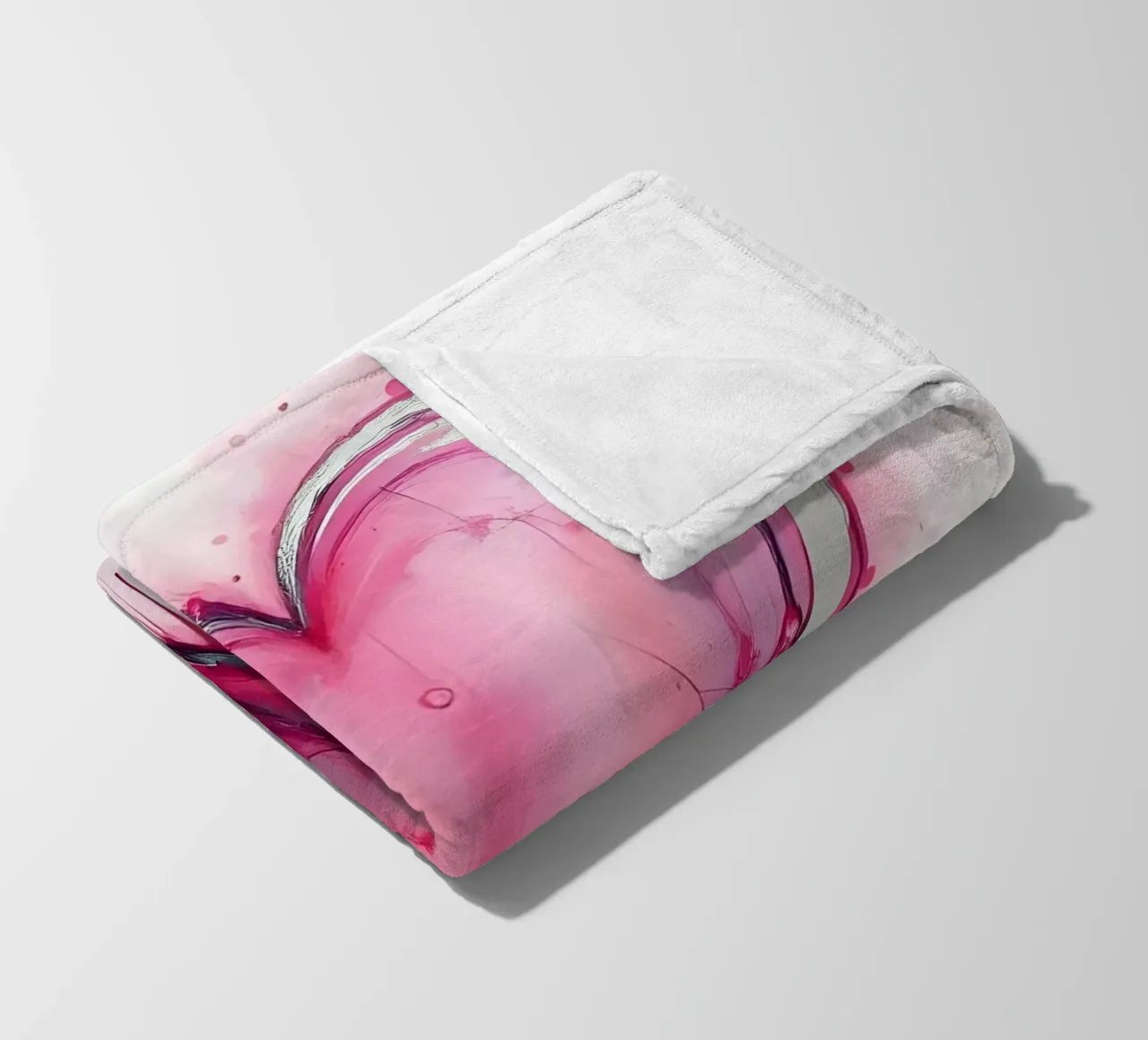 cuore_rosa_argento_4 coperta in pile da Pink- und LoveArt by LK