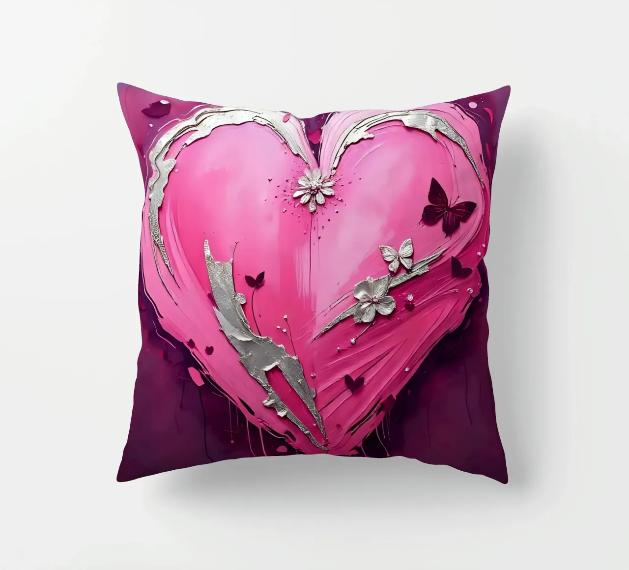 cuore_rosa_argento_5 cuscino da Pink- und LoveArt by LK