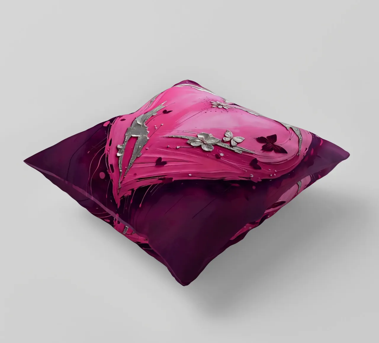 cuore_rosa_argento_5 cuscino da Pink- und LoveArt by LK