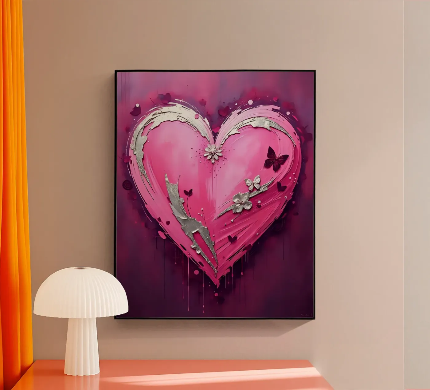 hart_roze_zilver_5 acryl van Pink- und LoveArt by LK