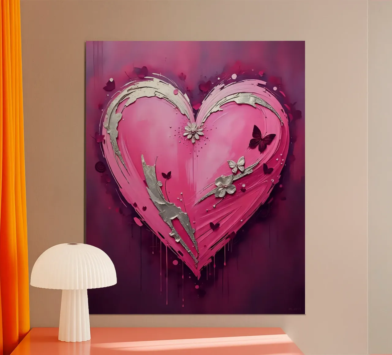 cuore_rosa_argento_5 carta hahnemühle da Pink- und LoveArt by LK