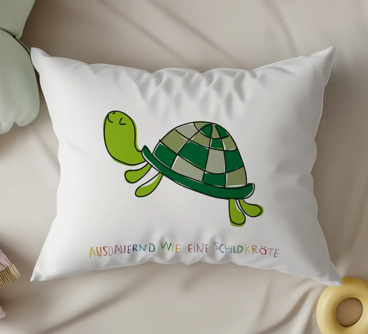 Ausdauernd wie eine Schildkröte cuscino da Brushmeetspaper