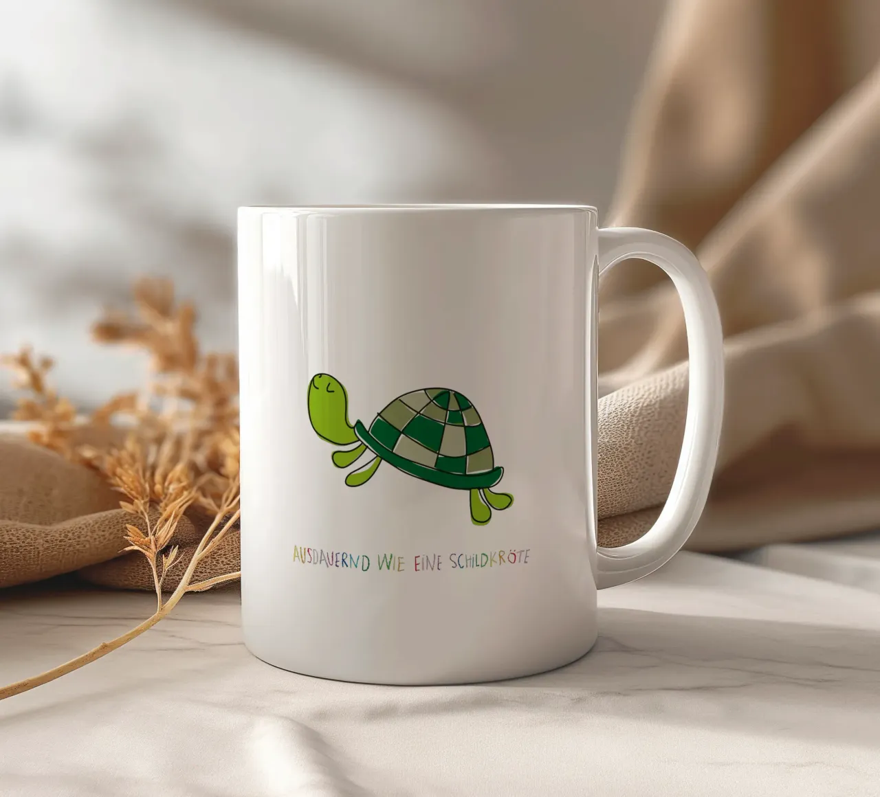 Ausdauernd wie eine Schildkröte tazza in ceramica da Brushmeetspaper