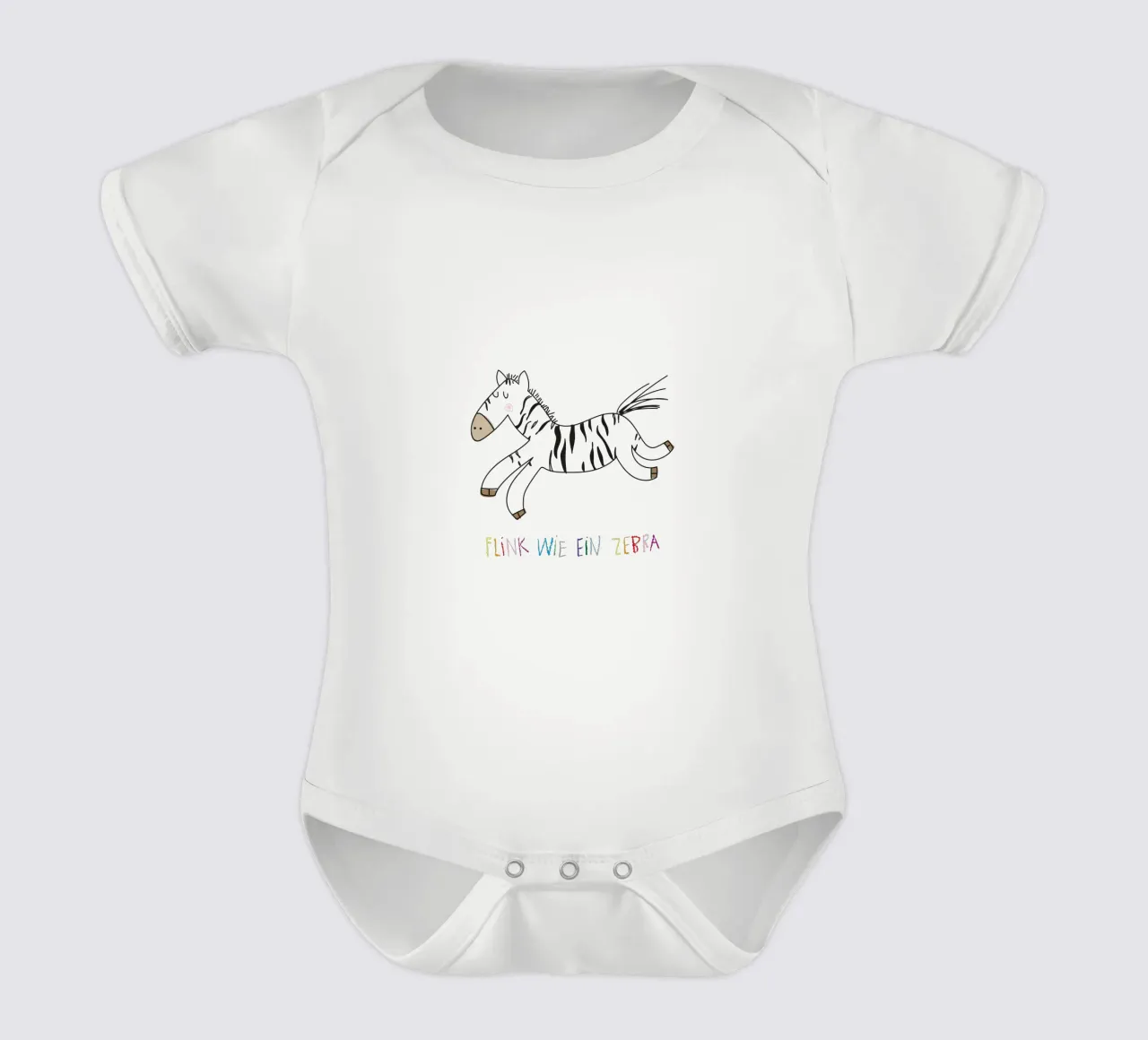 Flink wie ein Zebra Kurzarm Babybody von Brushmeetspaper