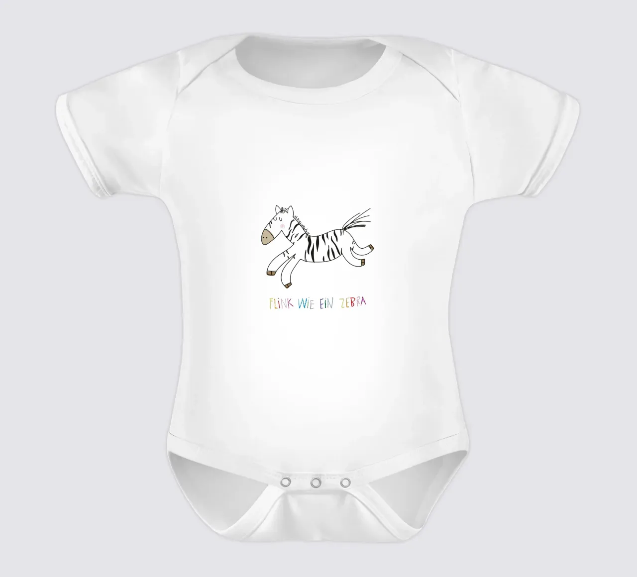 Flink wie ein Zebra Kurzarm Babybody von Brushmeetspaper