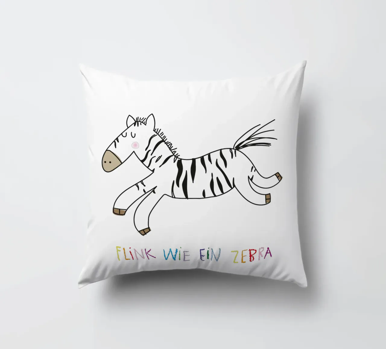 Flink wie ein Zebra cuscino da Brushmeetspaper