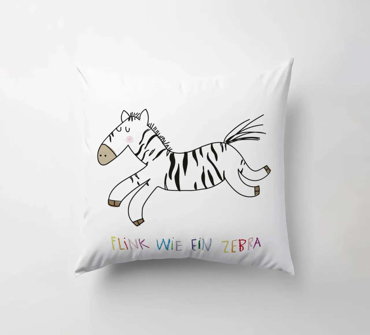 Flink wie ein Zebra cuscino da Brushmeetspaper