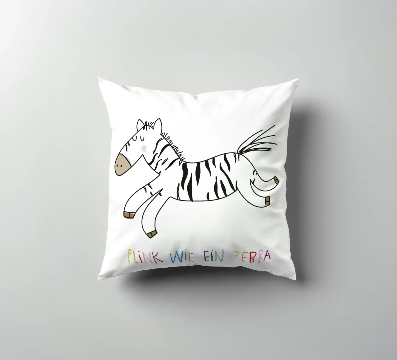 Flink wie ein Zebra cuscino da Brushmeetspaper