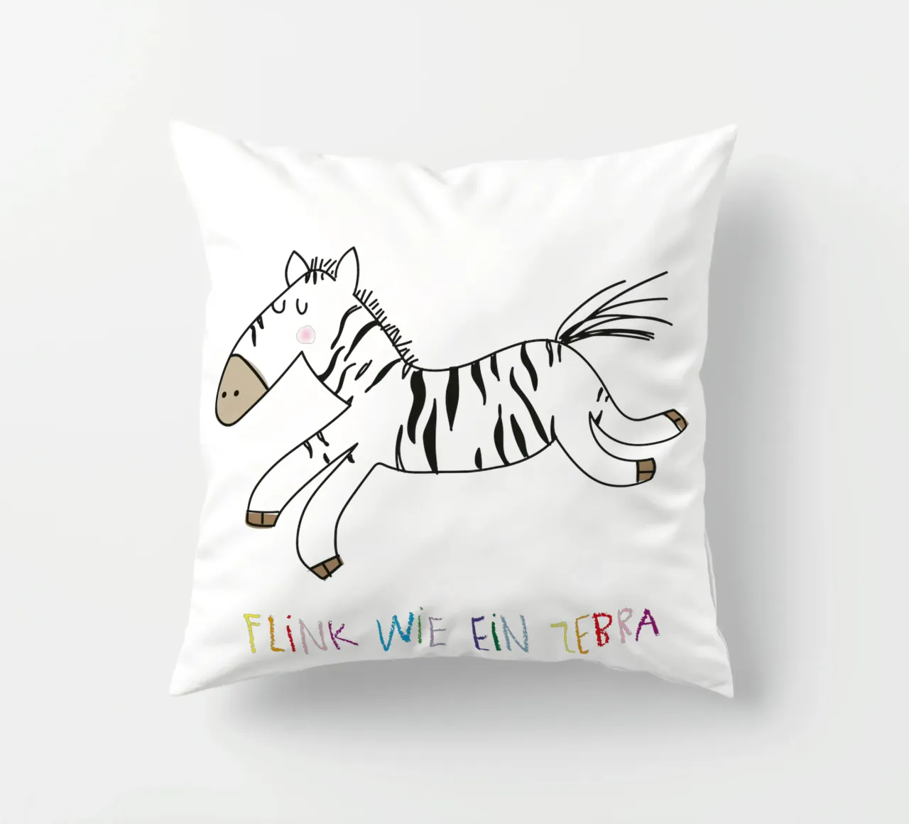 Flink wie ein Zebra cuscino da Brushmeetspaper