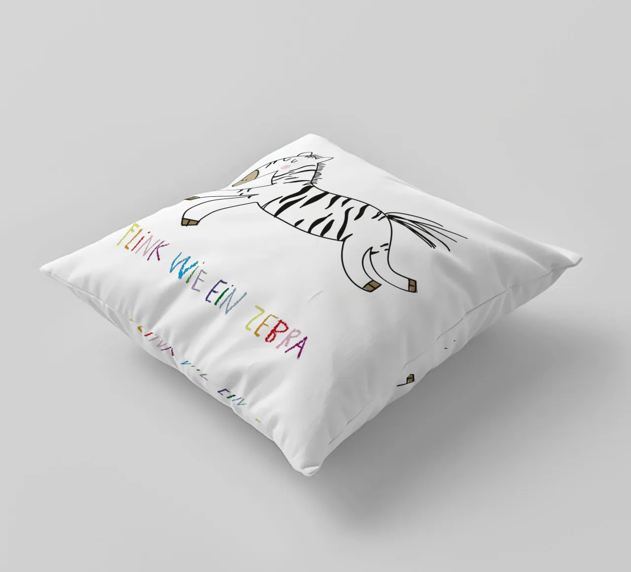 Flink wie ein Zebra cuscino da Brushmeetspaper
