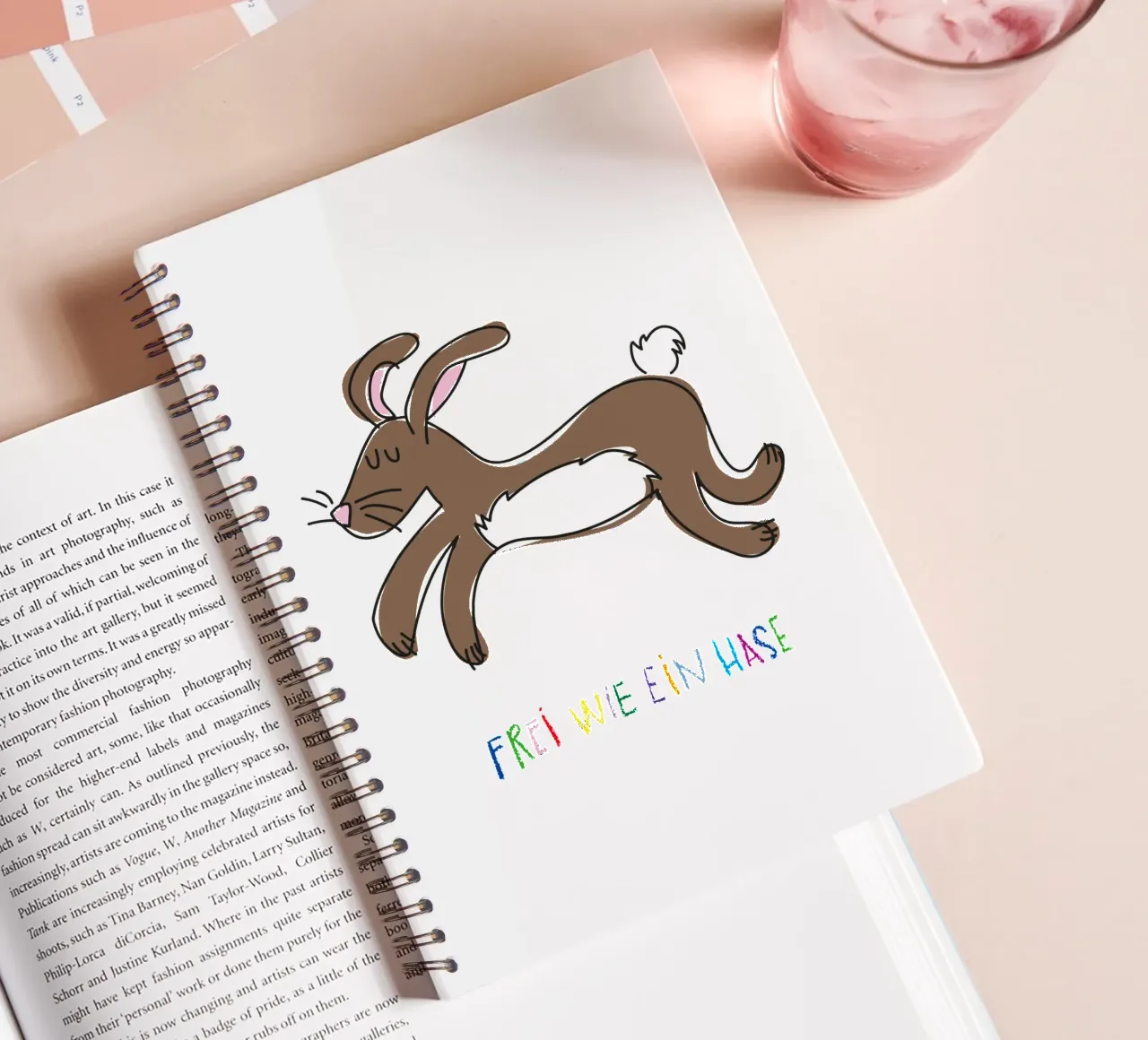 Frei wie ein Hase spiral notebook by Brushmeetspaper