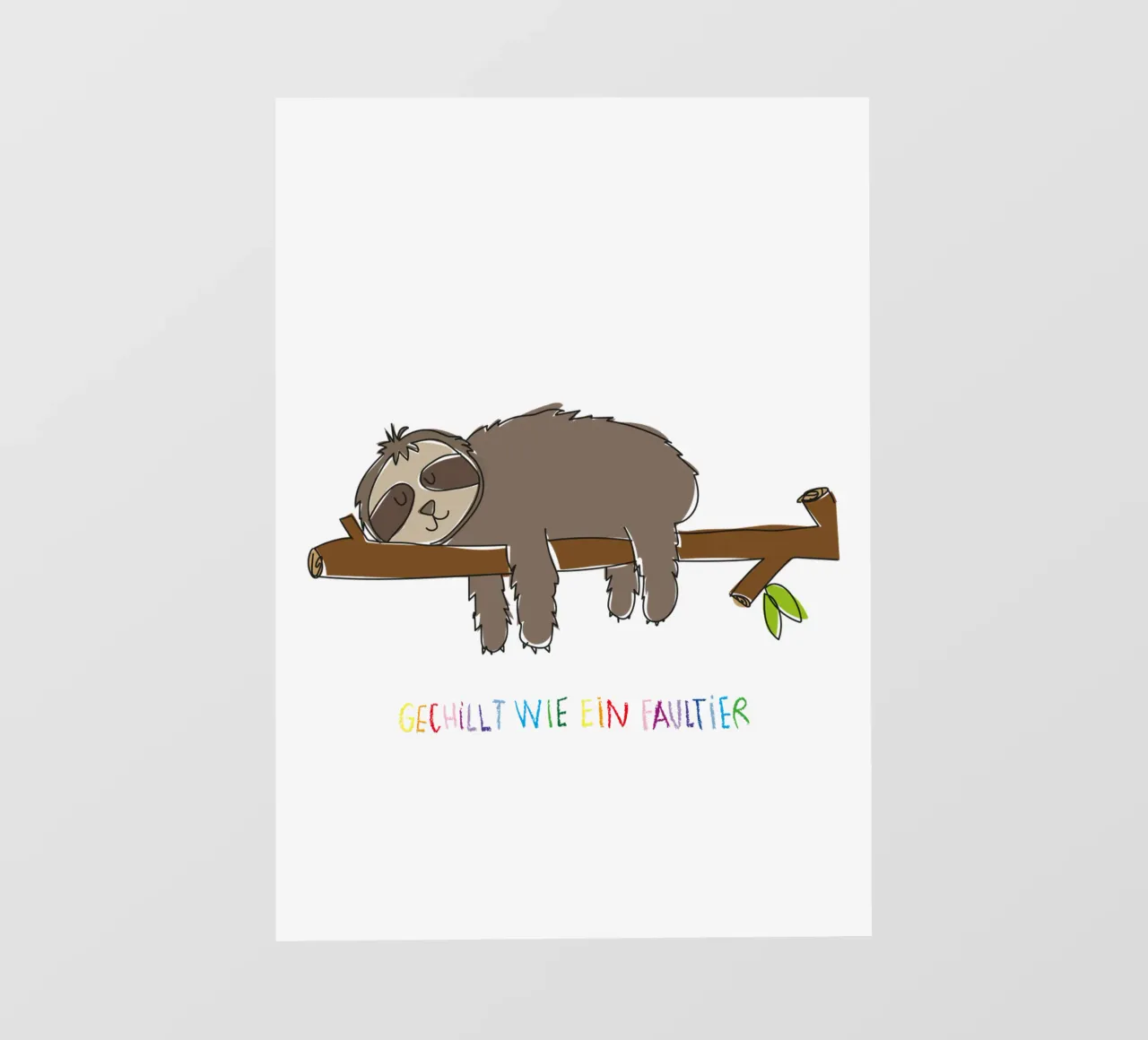 Gechillt wie ein Faultier telo in pvc da Brushmeetspaper