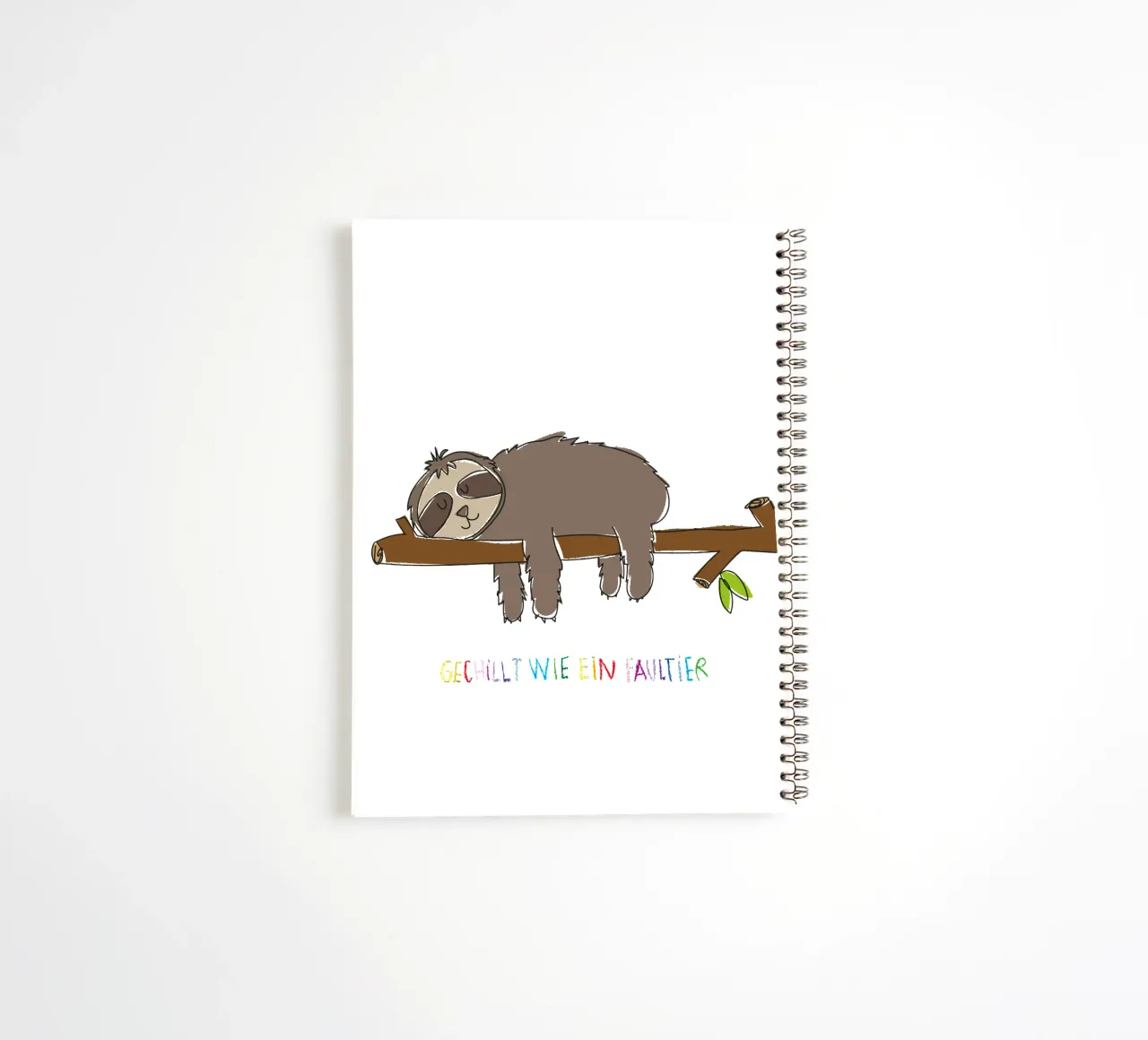 Gechillt wie ein Faultier spiral notebook by Brushmeetspaper