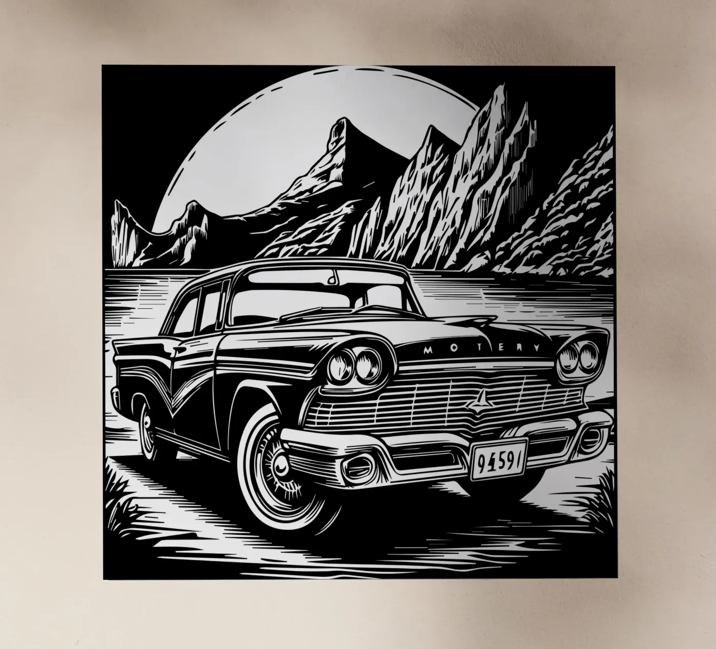 Vintage Classic Car Backlit Folie von Mohs