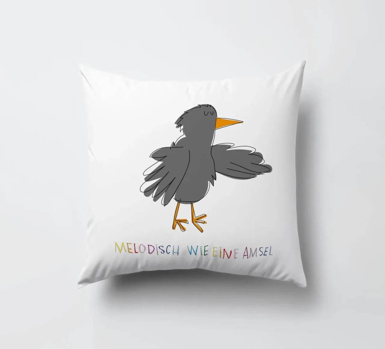 Melodisch wie eine Amsel cuscino da Brushmeetspaper