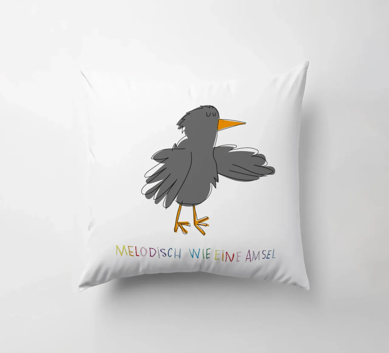 Melodisch wie eine Amsel cuscino da Brushmeetspaper