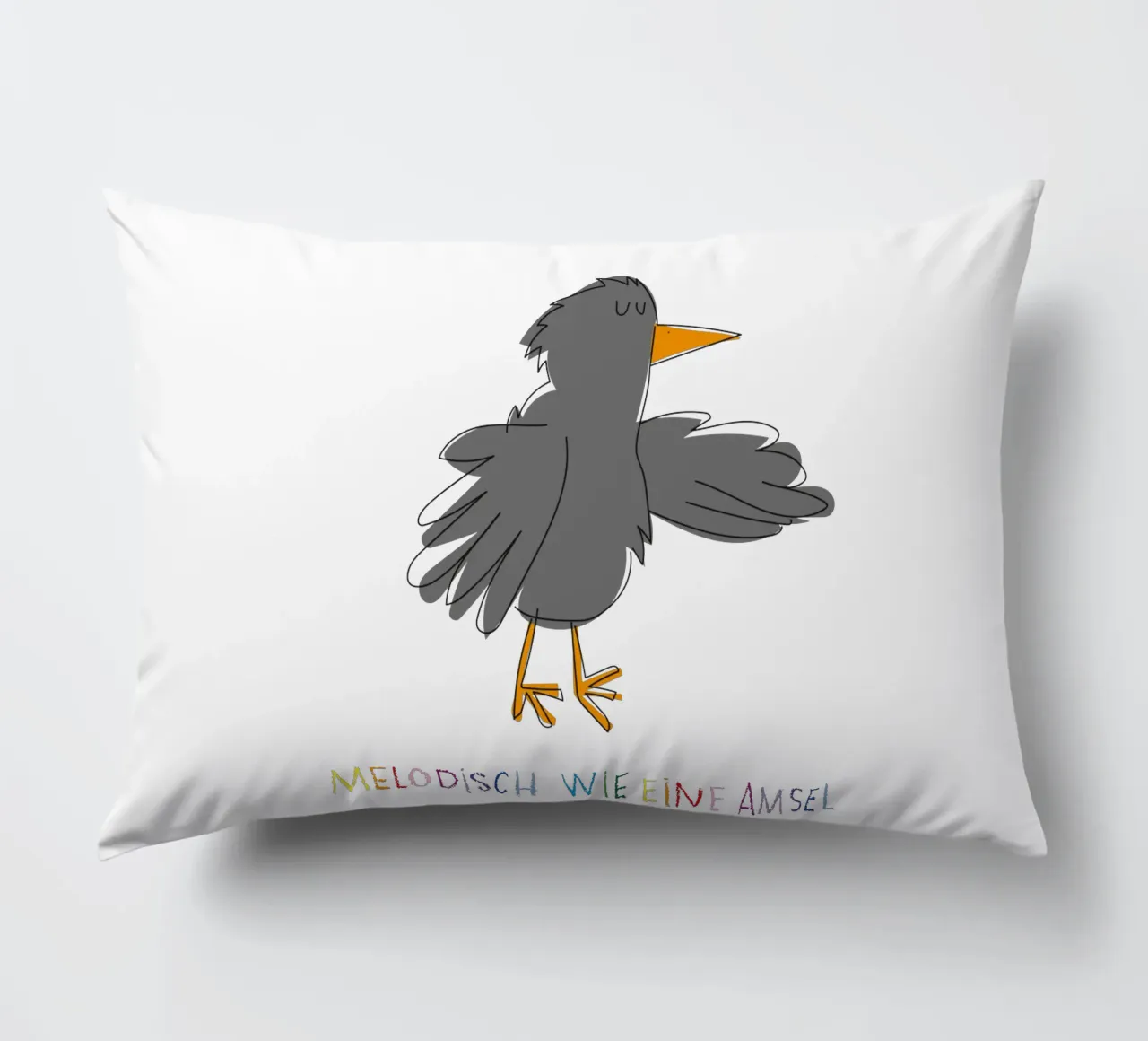 Melodisch wie eine Amsel cuscino da Brushmeetspaper