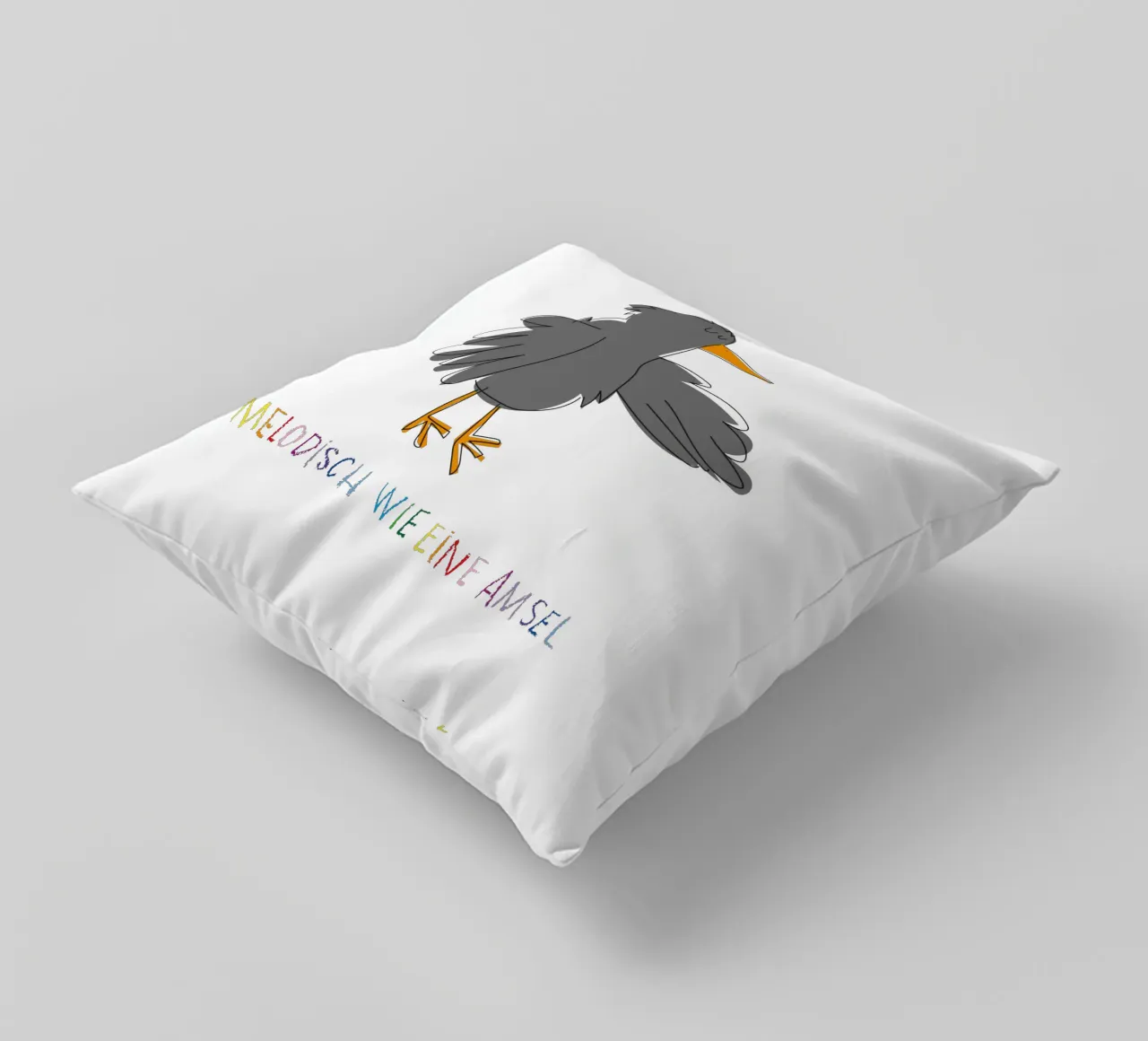Melodisch wie eine Amsel cuscino da Brushmeetspaper