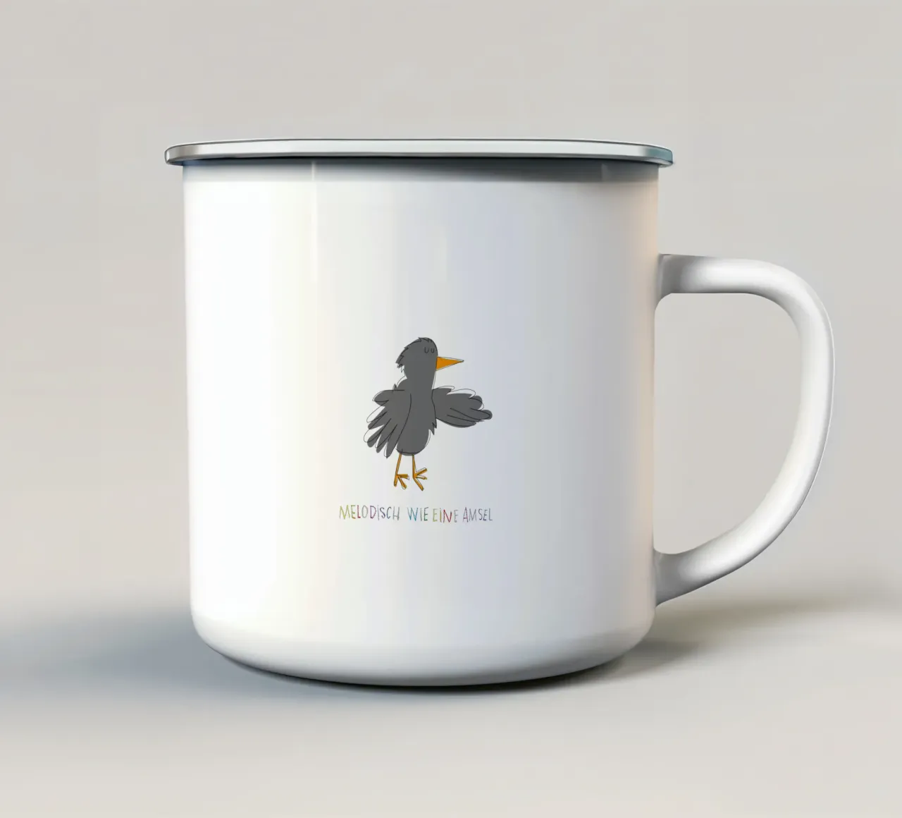 Melodisch wie eine Amsel tazza in smalto da Brushmeetspaper
