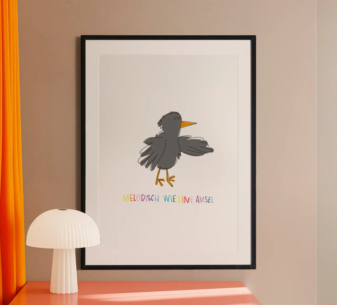 Melodisch wie eine Amsel carta hahnemühle da Brushmeetspaper