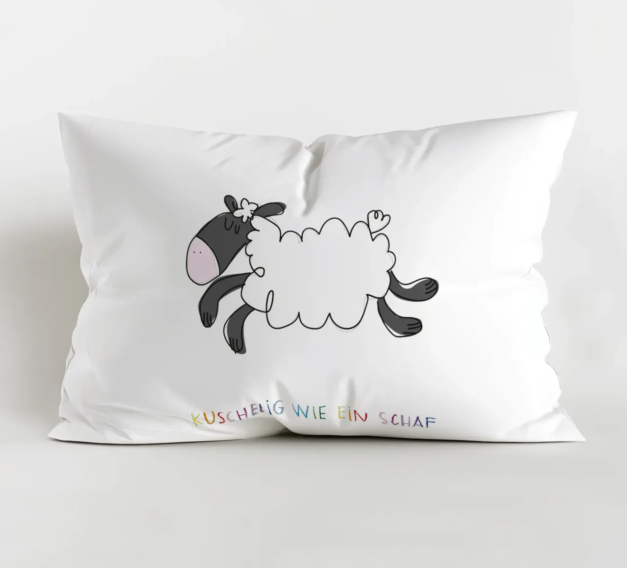 Kuschelig wie ein Schaf cuscino da Brushmeetspaper