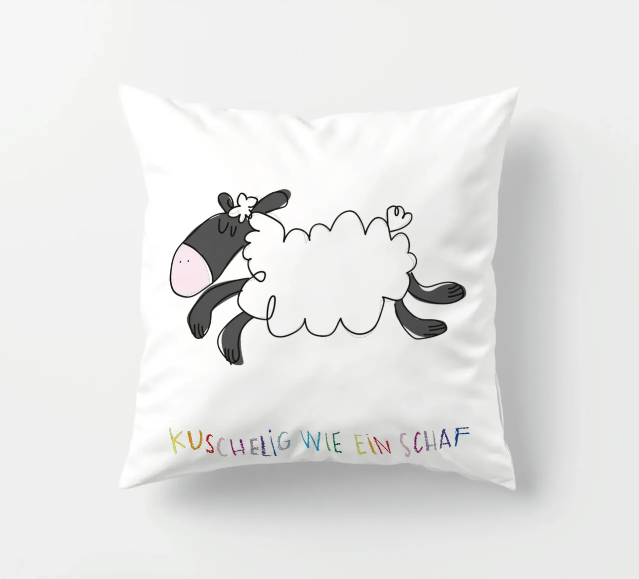 Kuschelig wie ein Schaf cuscino da Brushmeetspaper