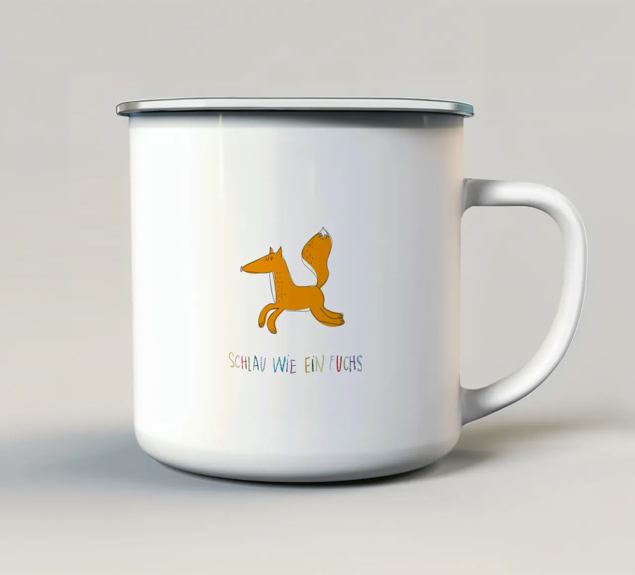 Schlau wie ein Fuchs tazza in smalto da Brushmeetspaper