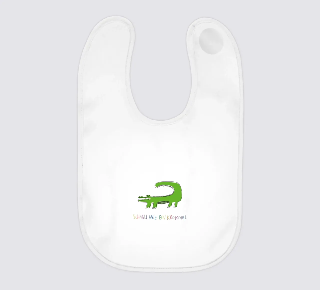 Schnell wie ein Krokodil baby bib by Brushmeetspaper