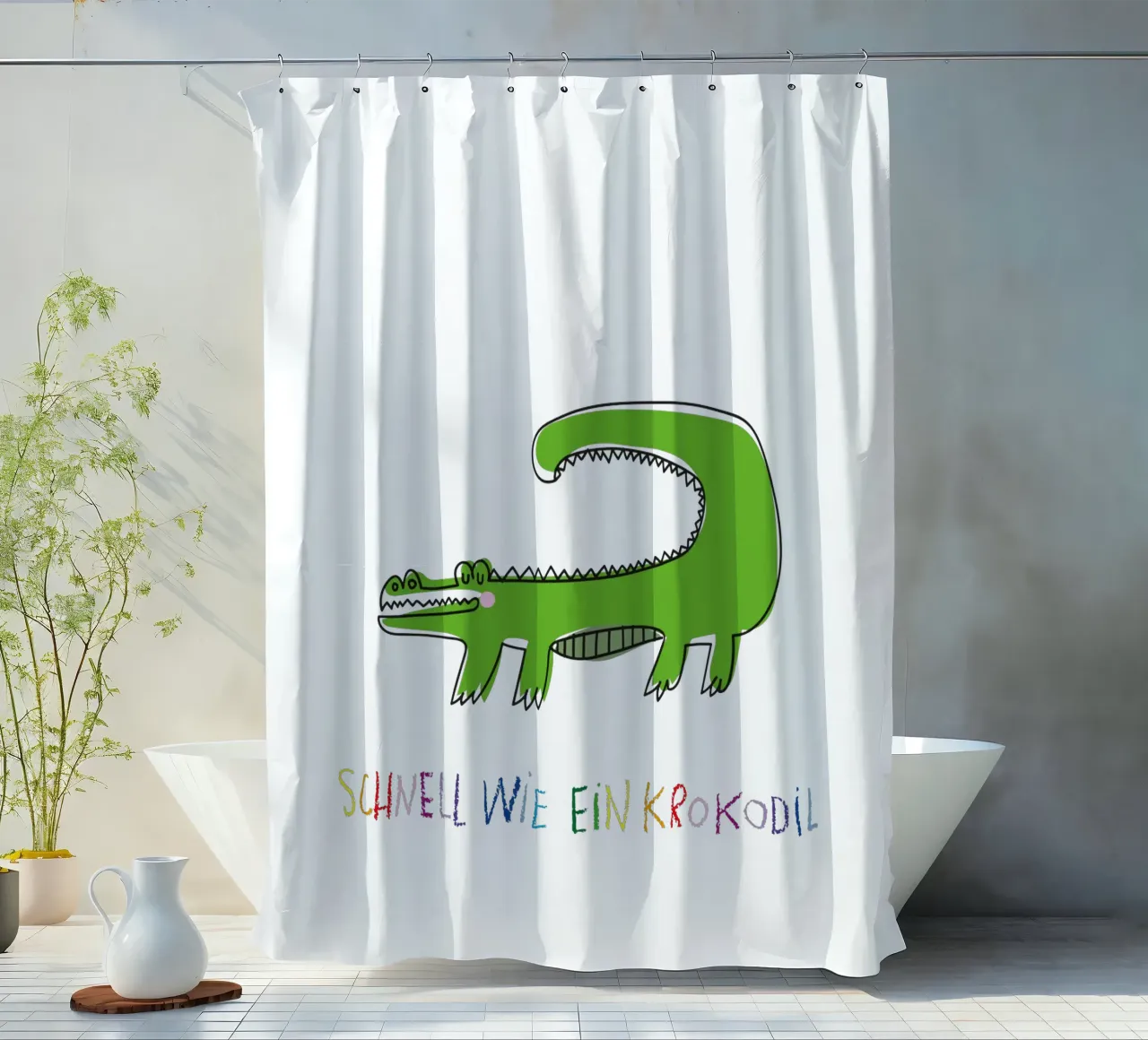 Schnell wie ein Krokodil tenda da doccia da Brushmeetspaper