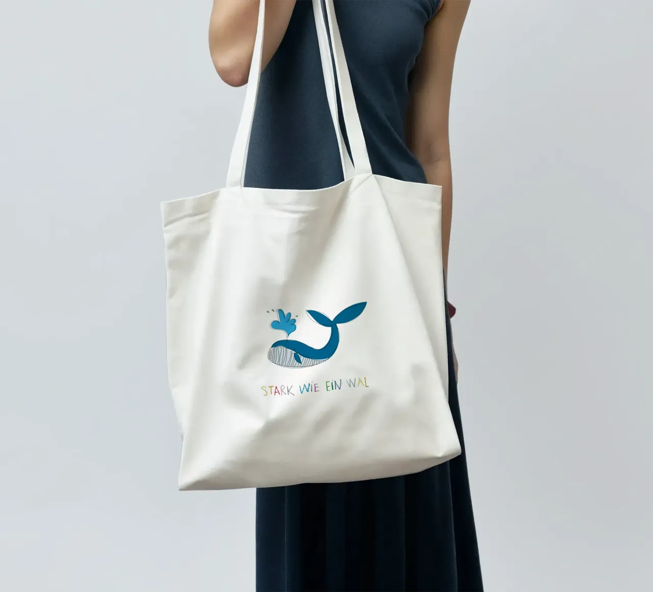 Stark wie ein Wal borsa in juta da Brushmeetspaper