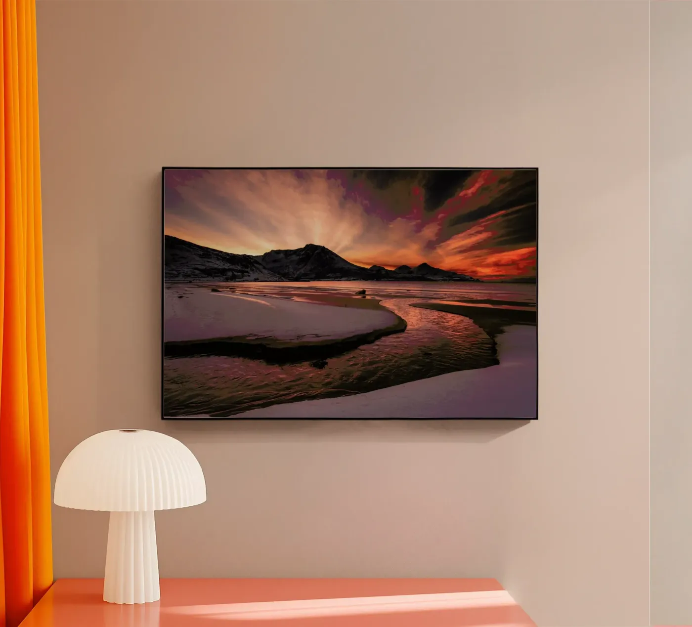 Golden Sunset acryl van Pictufy