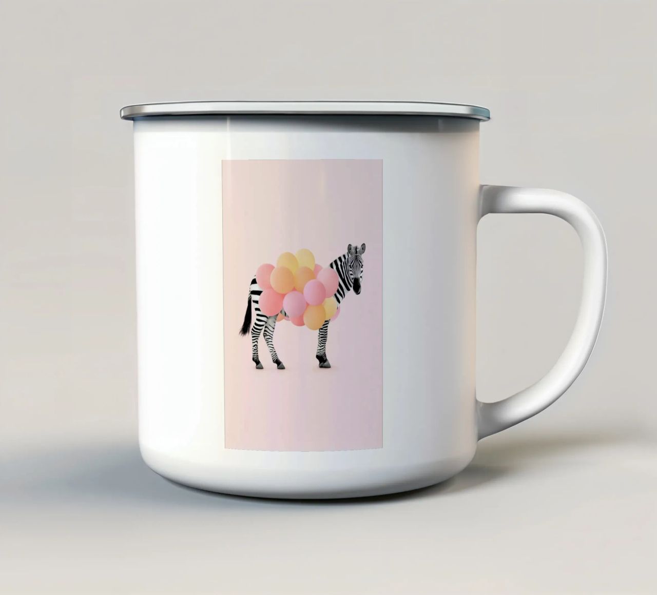 Zebra Balloon tazza in smalto da Paul Fuentes Design