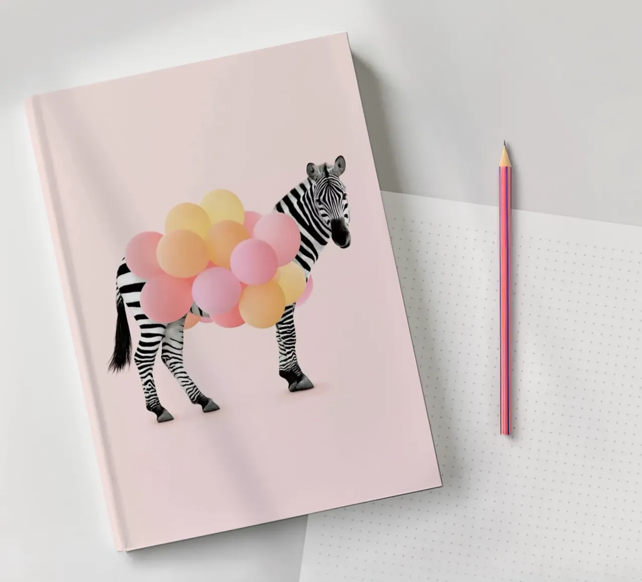 Zebra Balloon notebook by Paul Fuentes Design