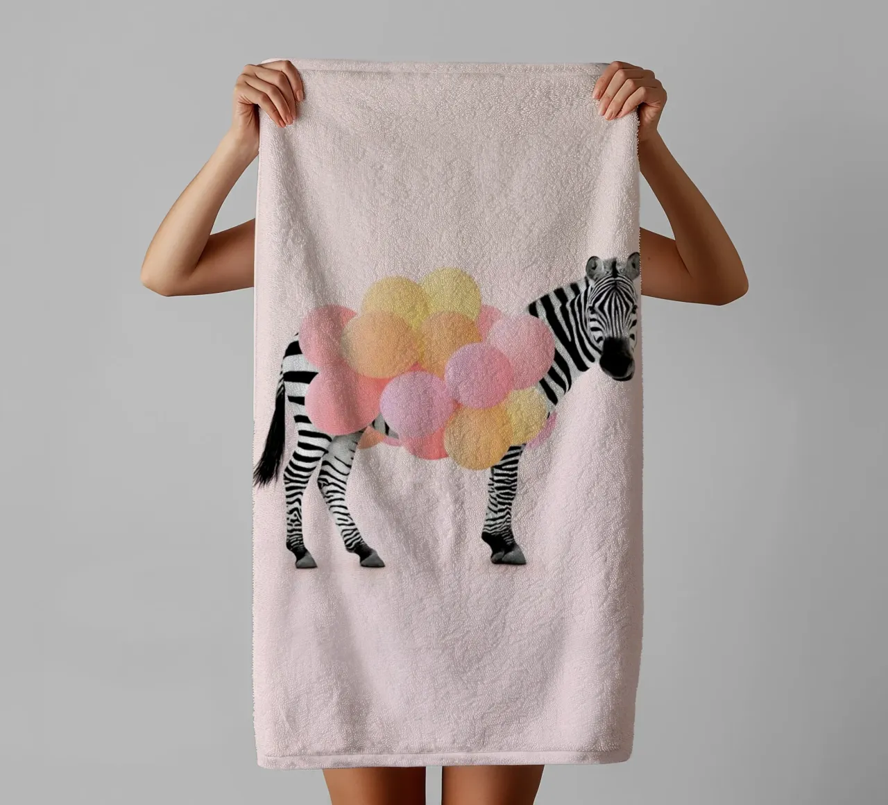 Zebra Balloon asciugamano da bagno da Paul Fuentes Design