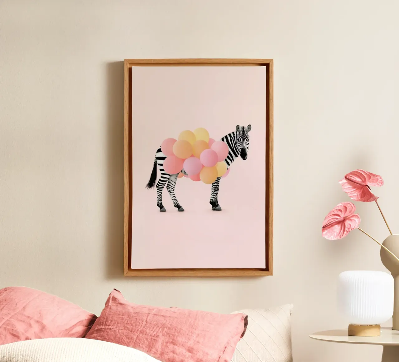 Zebra Balloon tela con Cornice a cassetta da Paul Fuentes Design