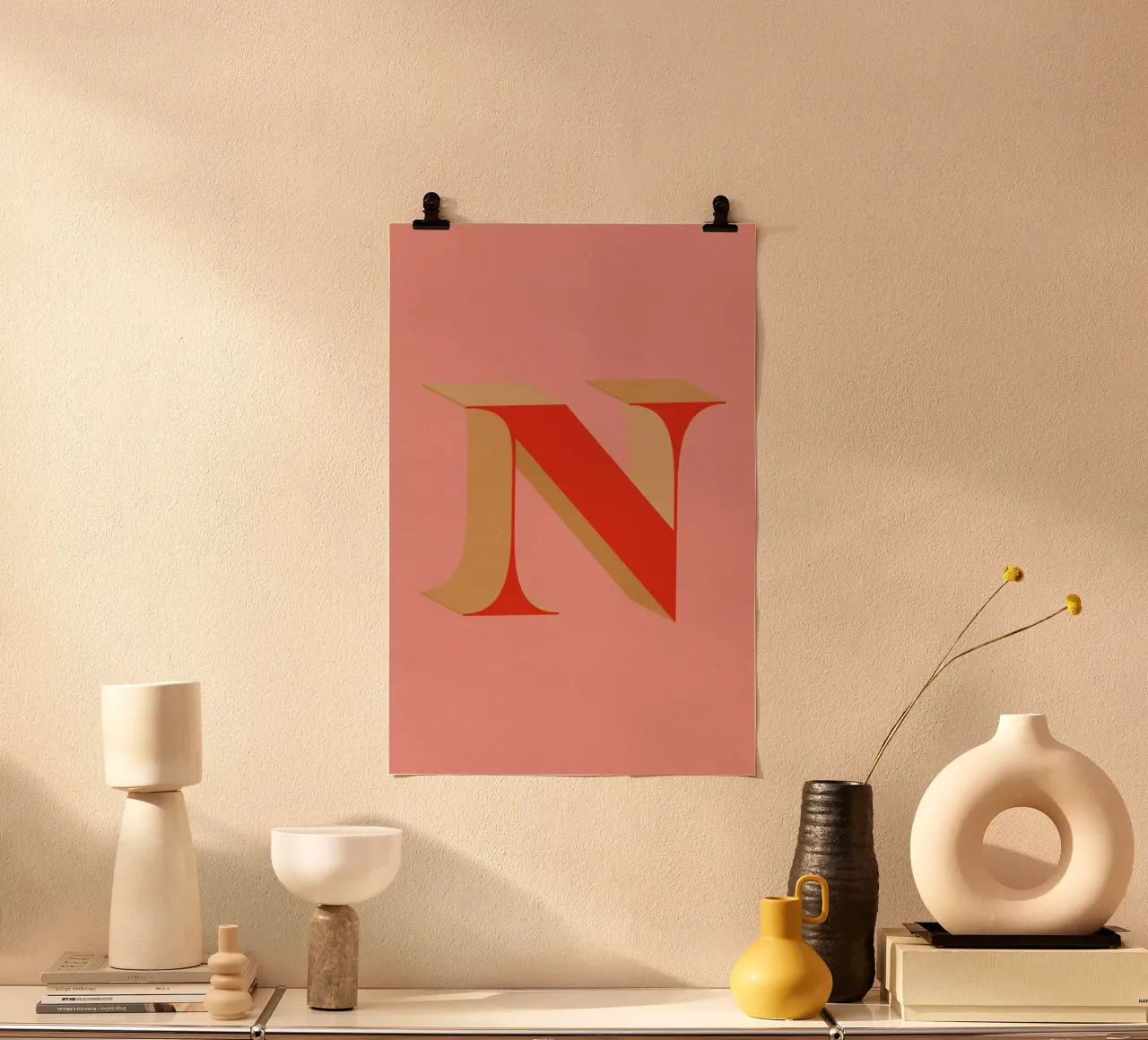 Red N poster by daylight design studio