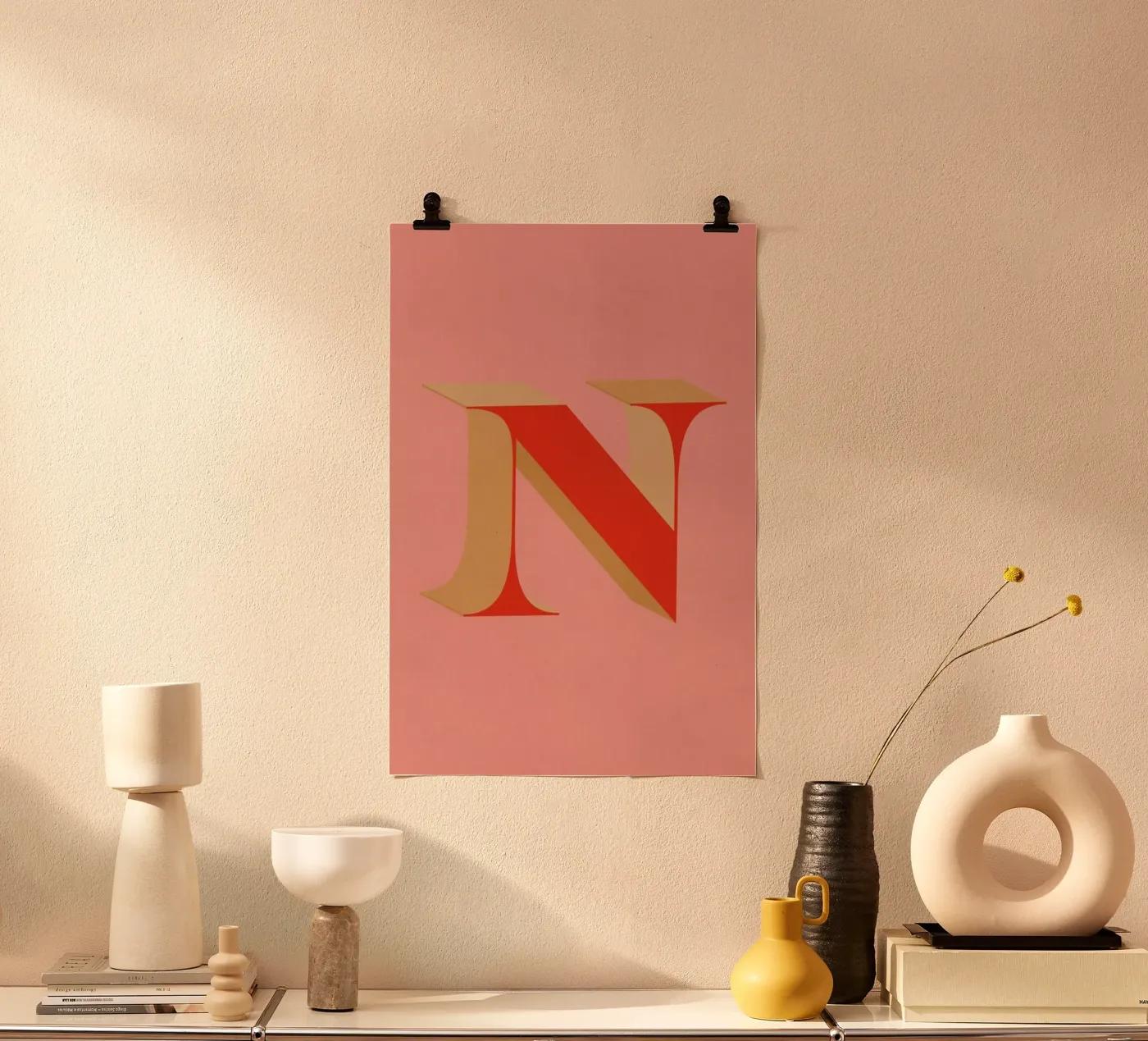 Red N poster by daylight design studio