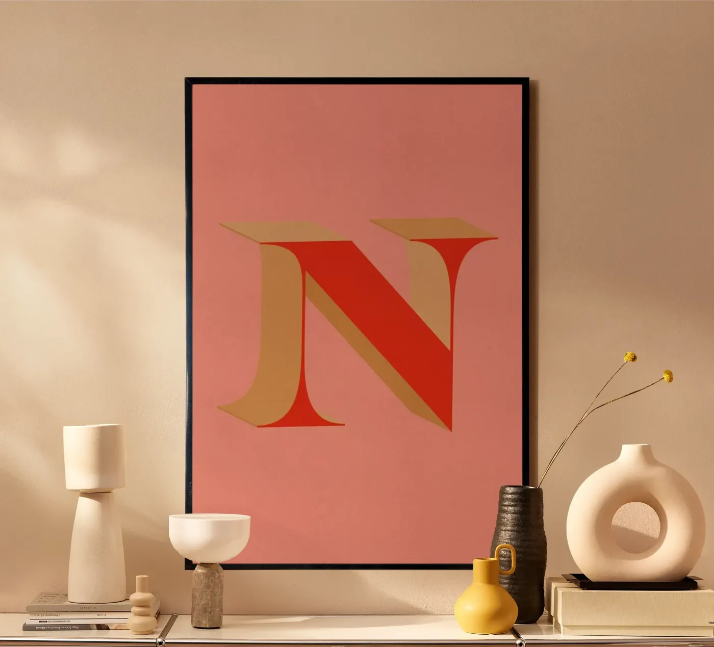 Red N poster by daylight design studio