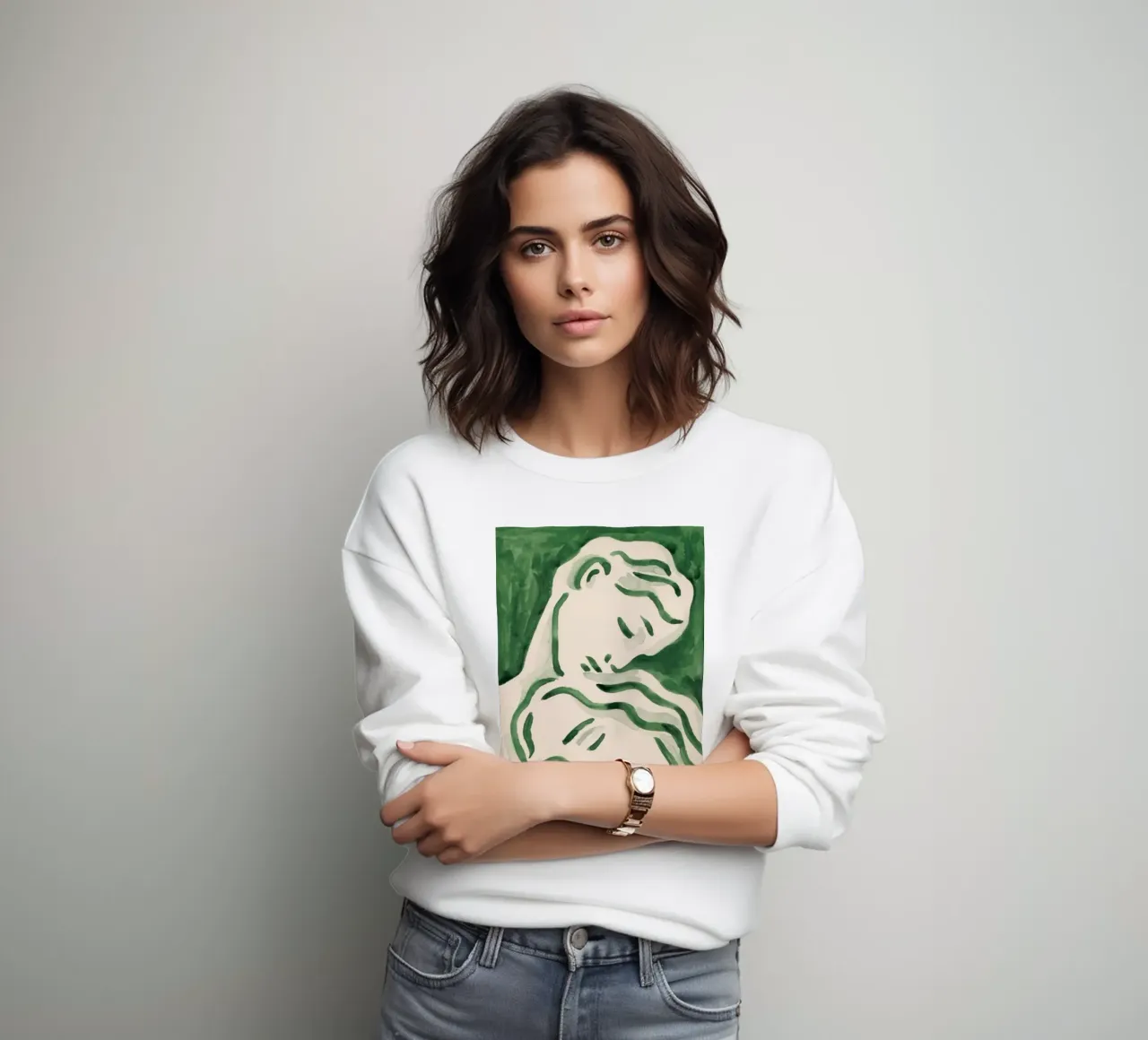 Grüne Wandkunst, Smaragd Poster, Abstrakte Moderne Wandkunst Sweatshirt von Boheme