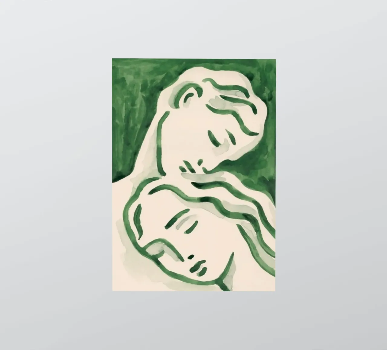 Groene Muurkunst, Smaragd Poster, Abstracte Moderne Muurkunst sticker van Boheme