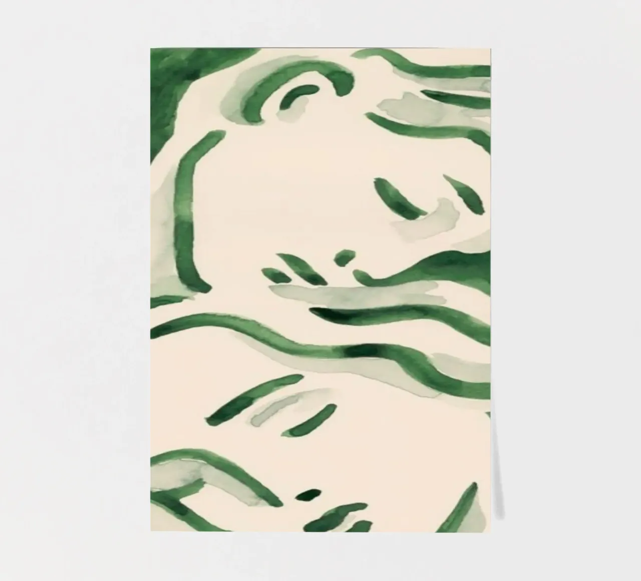 Grüne Wandkunst, Smaragd Poster, Abstrakte Moderne Wandkunst Stickerbogen von Boheme