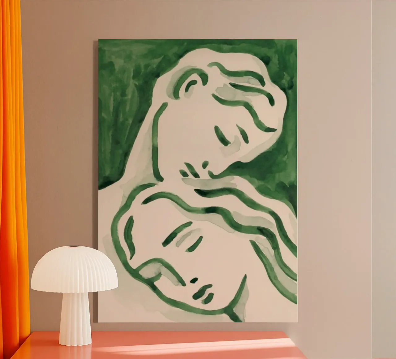 Groene Muurkunst, Smaragd Poster, Abstracte Moderne Muurkunst acryl van Boheme