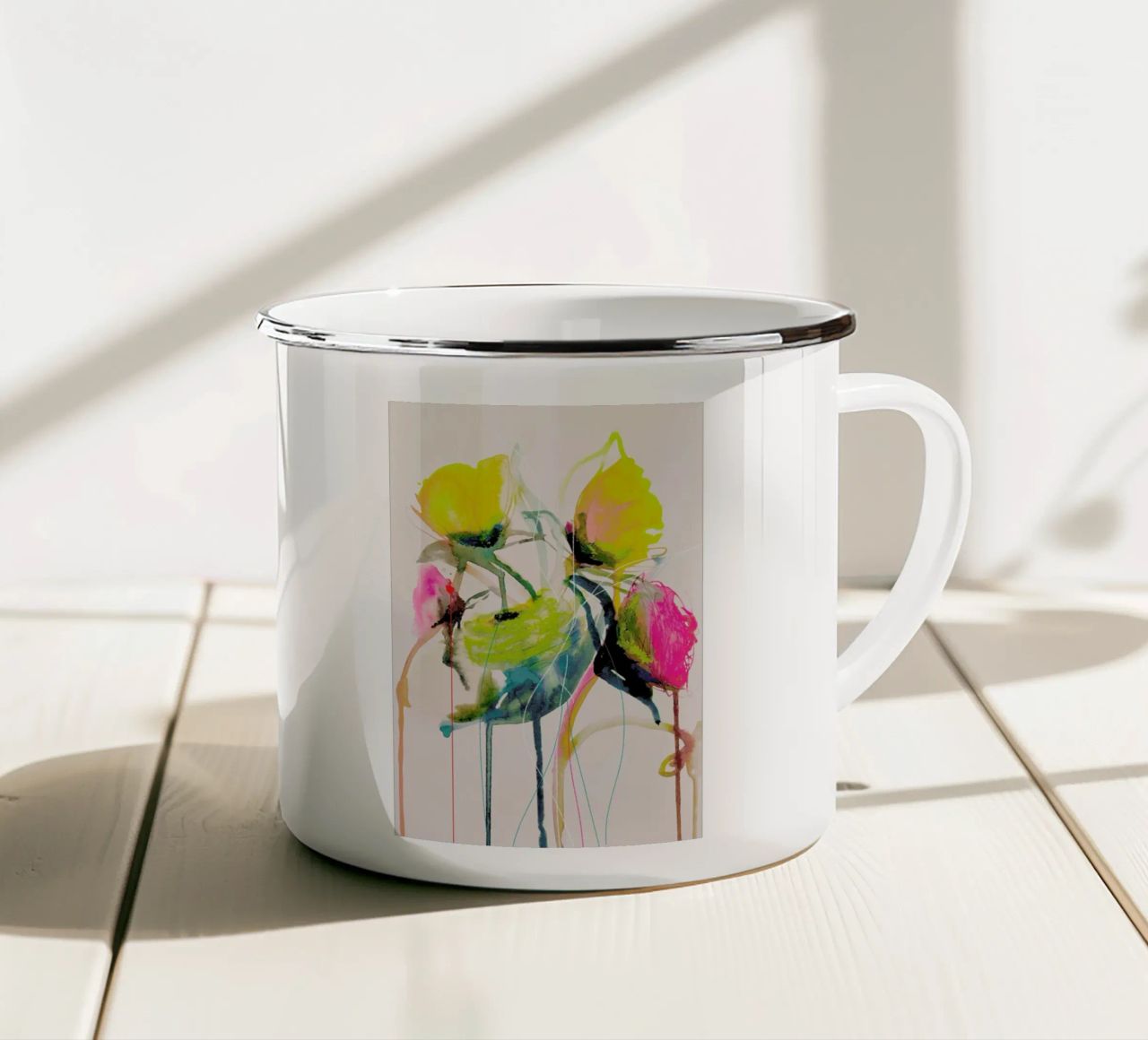 Bloom Series Bright 0919 Emaille Tasse von Leigh Viner