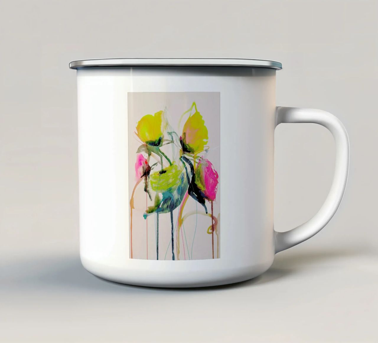 Bloom Series Bright 0919 Emaille Tasse von Leigh Viner
