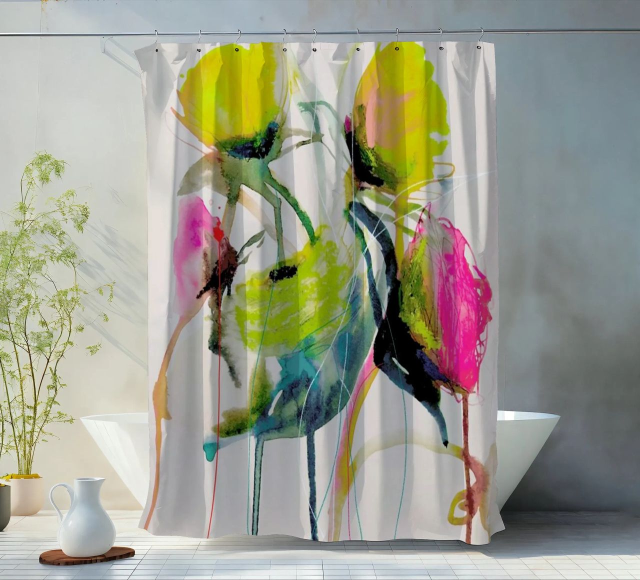 Bloom Series Bright 0919 Duschvorhang von Leigh Viner
