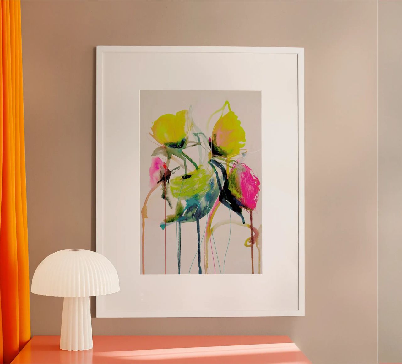 Bloom Series Bright 0919 Poster mit Holzrahmen von Leigh Viner