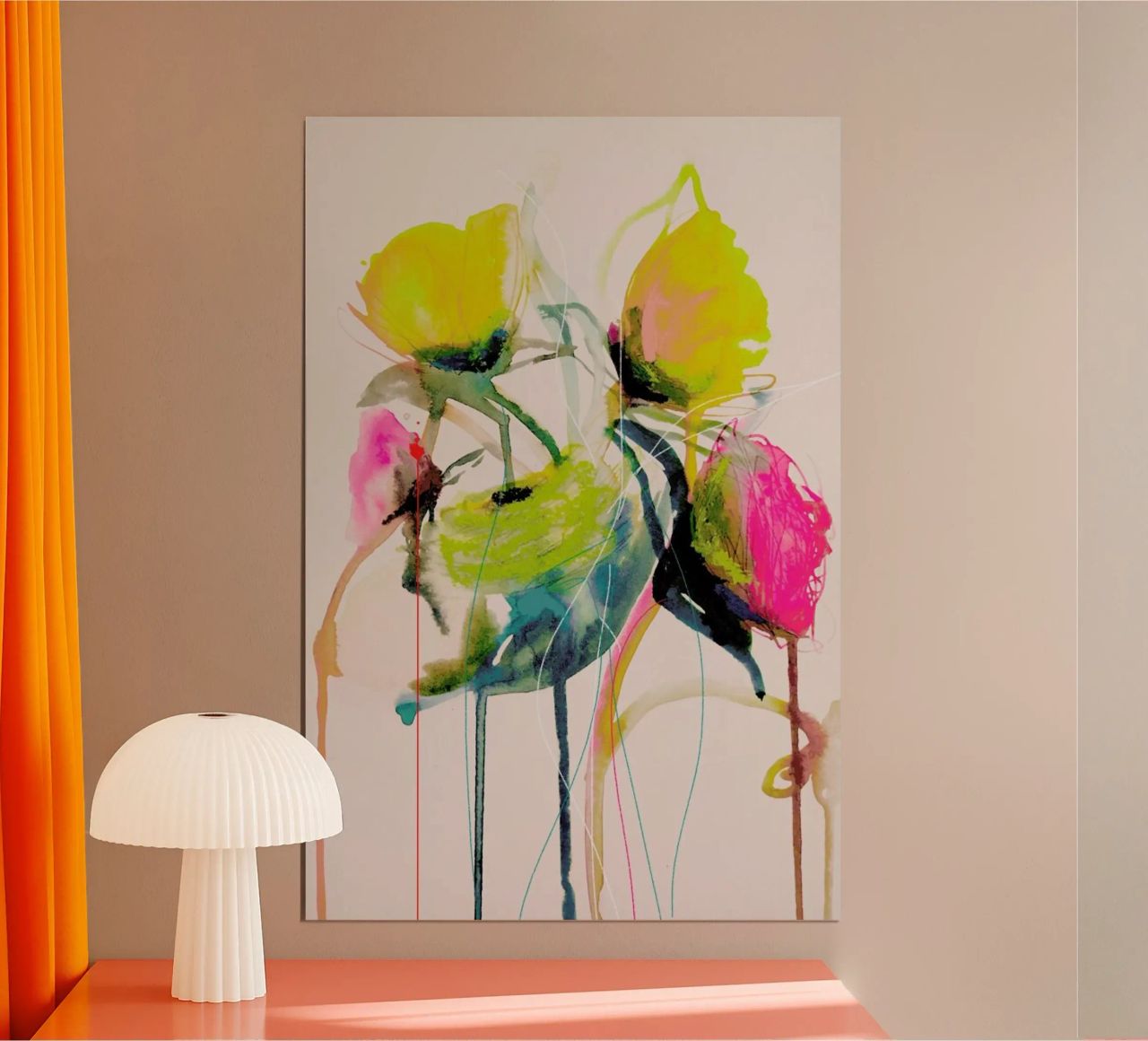 Bloom Series Bright 0919 Poster mit Holzrahmen von Leigh Viner