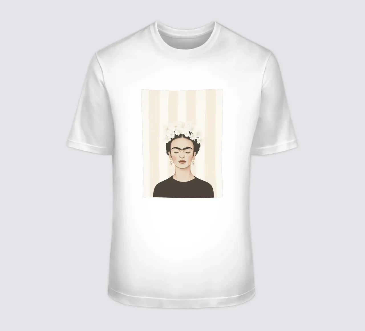 Stripe art with Frida t-shirt by Carinaprint