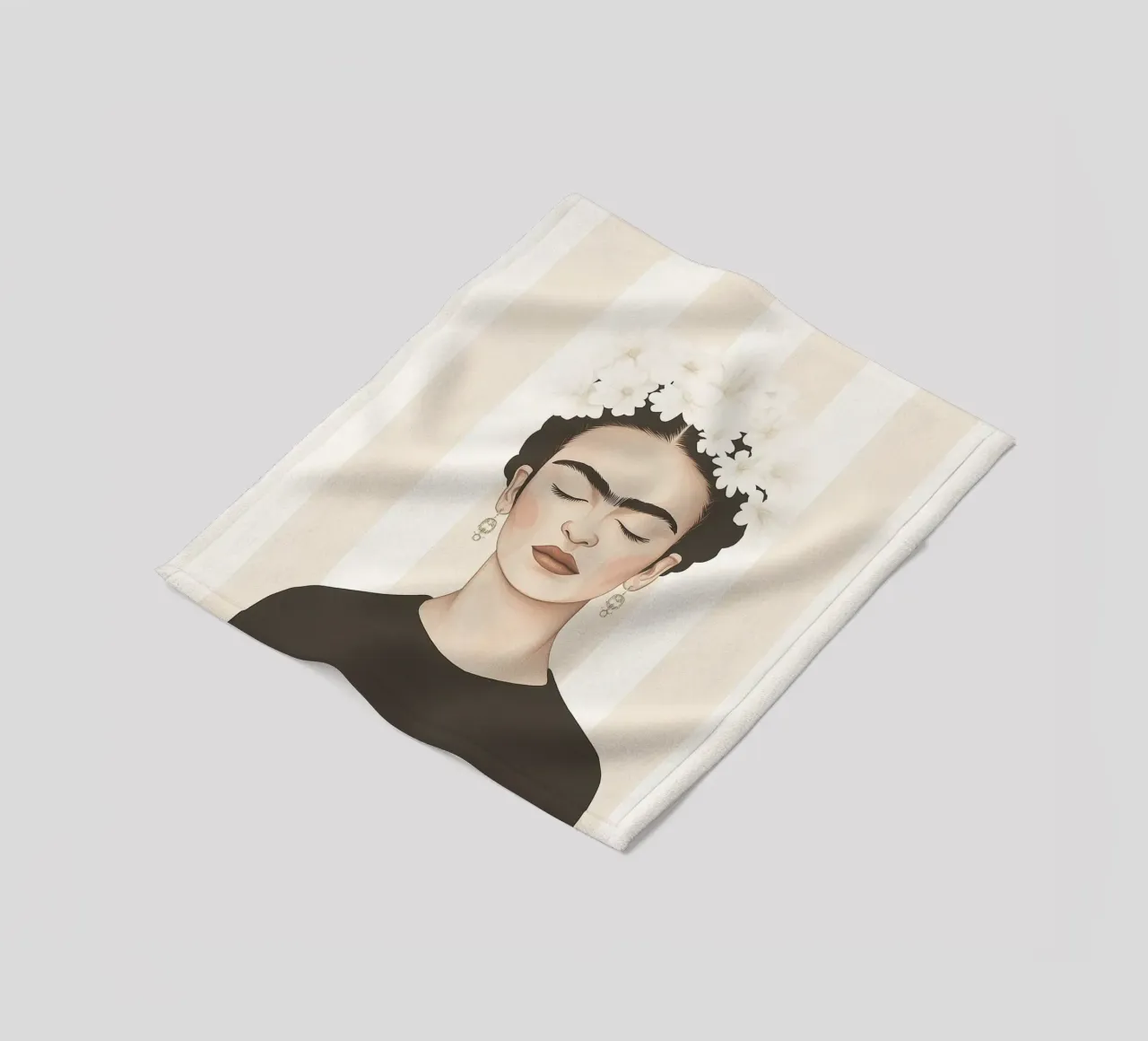 Stripe art with Frida fleece blanket by Carinaprint